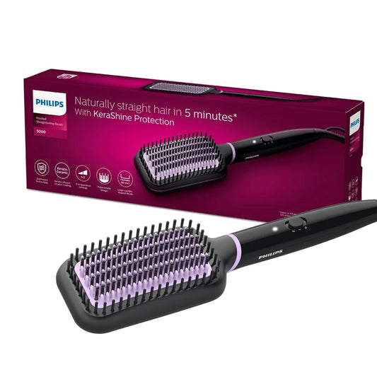 Philips Hair Straightener Brush with CareEnhance Technology