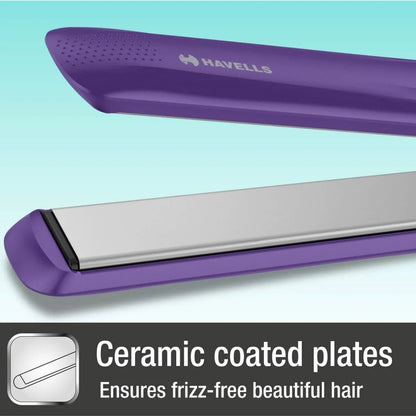 Havells HS4101 Ceramic Plates Fast Heat up Hair Straightener (Purple)