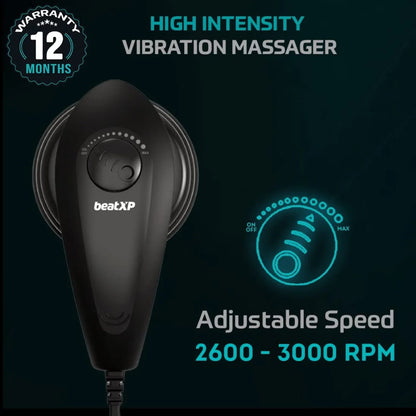 beatXP Blaze Electric Body Massager with 3 Massage Heads