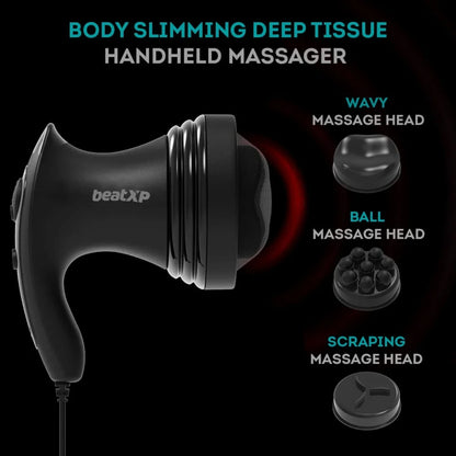 beatXP Blaze Electric Body Massager with 3 Massage Heads