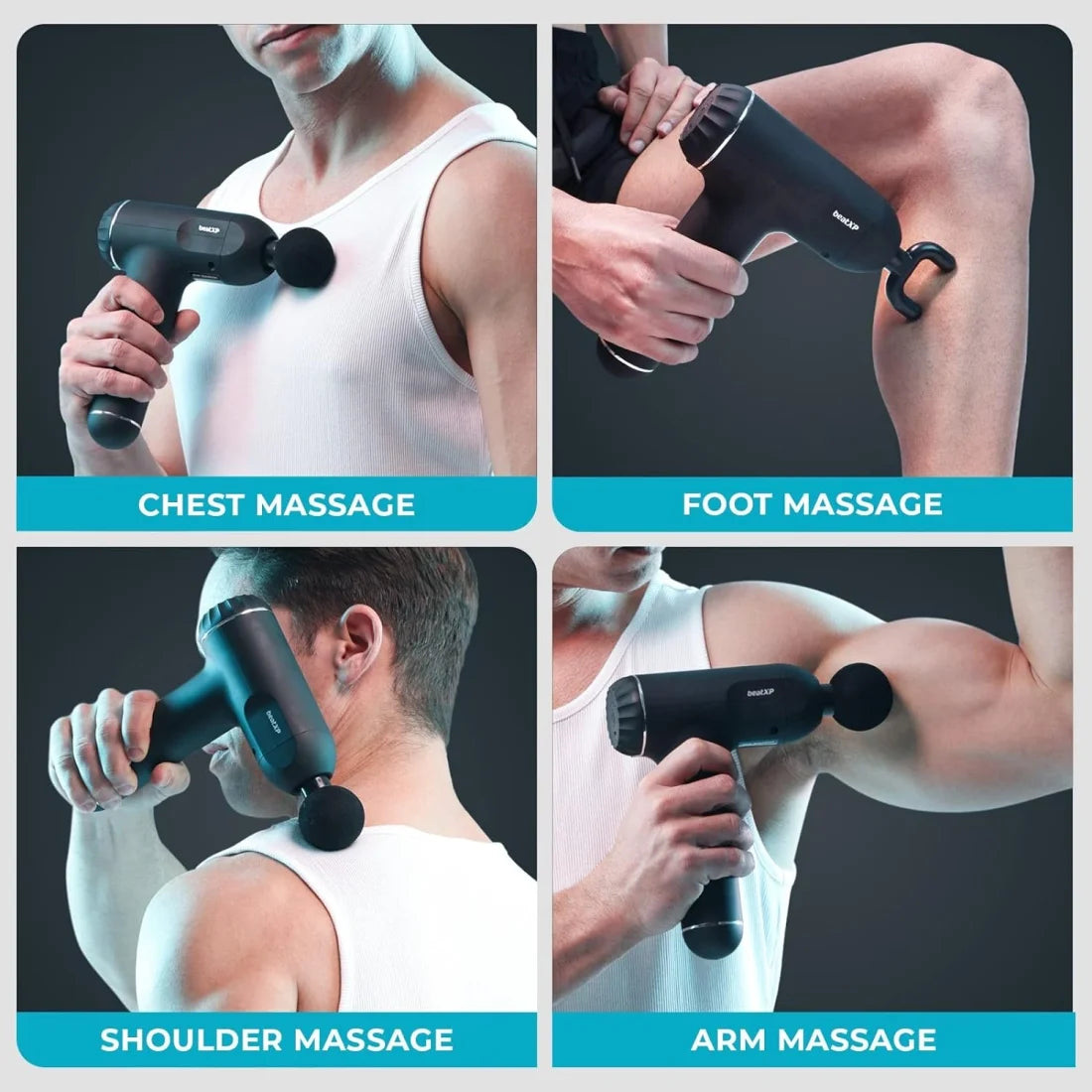 beatXP Bolt Deep Tissue Massage Gun Percussion Muscle Massager for Full Body Pain Relief