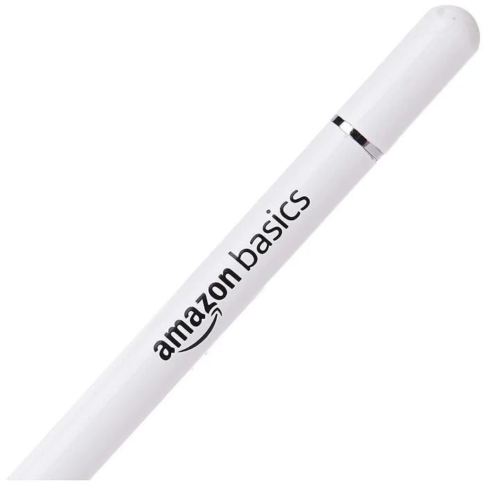 Amazon Basics Capacitive Stylus Pen for iOS&Android Touchscreen Devices,Fine Point Disc Tip,Lightweight Metal Body with Magnetic Cover,(White)