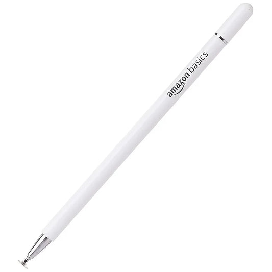 Amazon Basics Capacitive Stylus Pen for iOS&Android Touchscreen Devices,Fine Point Disc Tip,Lightweight Metal Body with Magnetic Cover,(White)