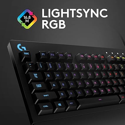 Logitech G213 Prodigy USB Gaming Keyboard, LIGHTSYNC RGB Backlit Keys, Spill-Resistant, Customizable Keys, Dedicated Multi-Media Keys - Black