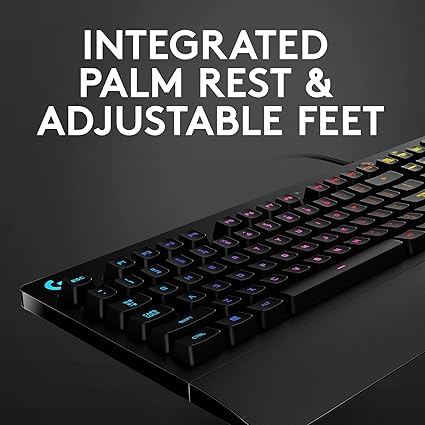 Logitech G213 Prodigy USB Gaming Keyboard, LIGHTSYNC RGB Backlit Keys, Spill-Resistant, Customizable Keys, Dedicated Multi-Media Keys - Black