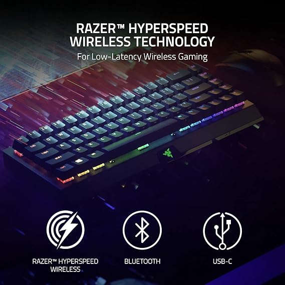 Razer BlackWidow V3 Mini HyperSpeed - Green Switch - Wireless 65% Mechanical Gaming Keyboard Chroma RGB - ‎RZ03-03891400-R3M1