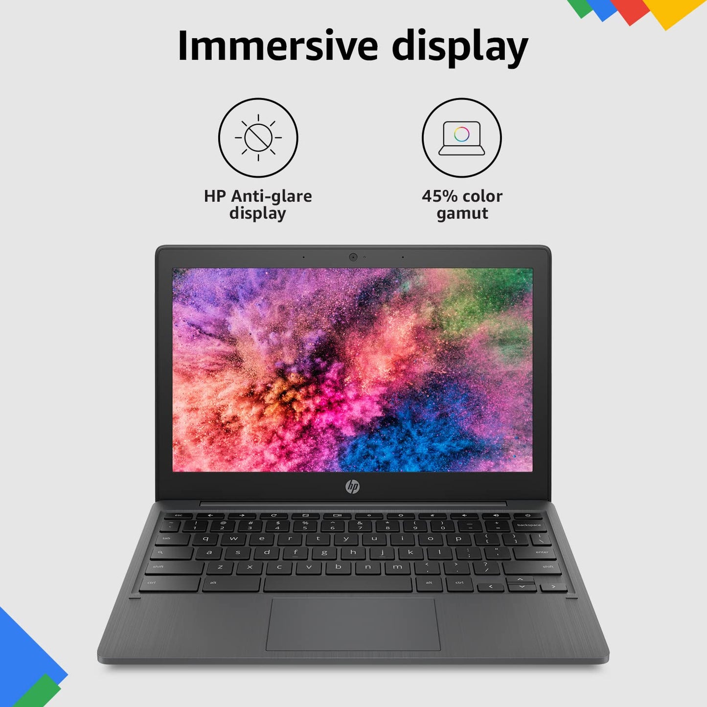 HP Chromebook MediaTek Kompanio 500 11.6 inch (29.5 cm) HD, Anti -Glare, Touchscreen Laptop, 4 GB LPDDR4/64 GB EMMC Storage