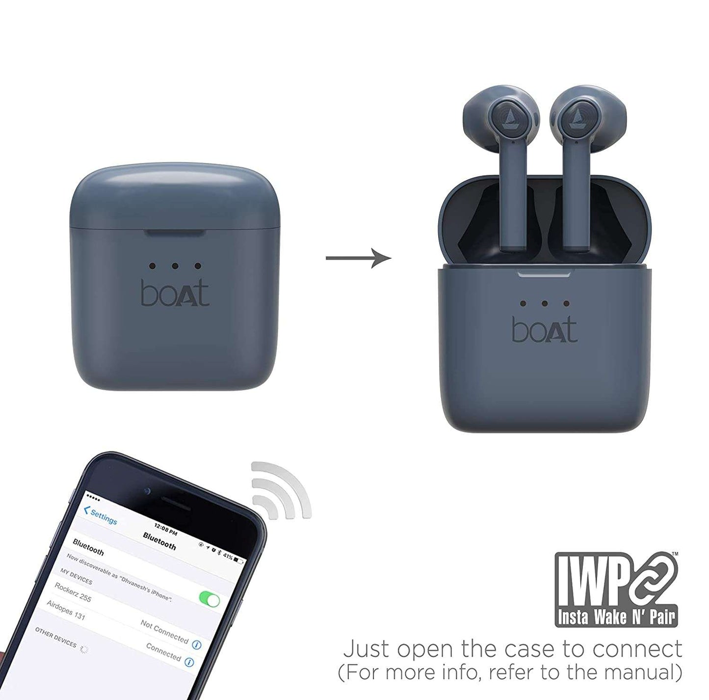 boAt Airdopes 138 Wireless Earbuds with 13mm Drivers, Bluetooth V5.0+EDR, 650mAh Charging Case, 12 Hours nonstop music – Midnight Blue