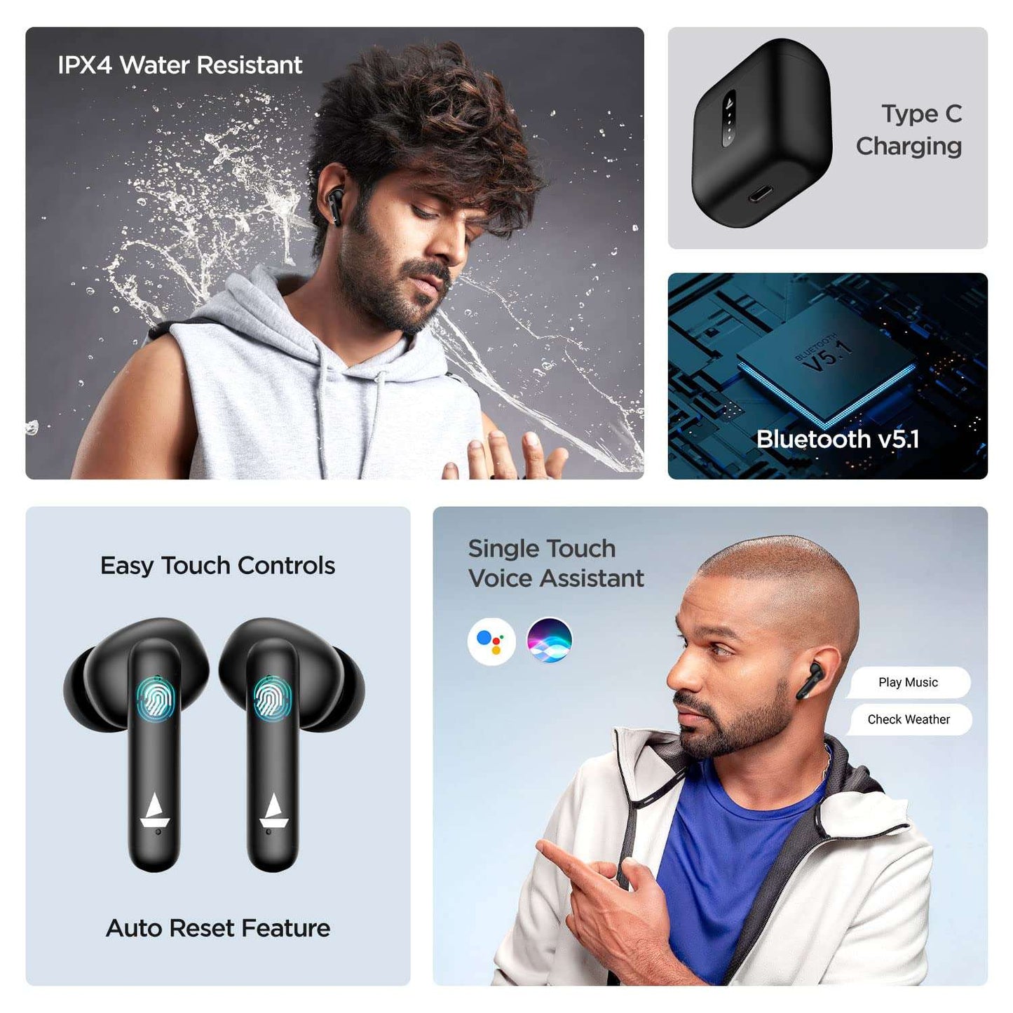 Boat Airdopes 141 TWS Wireless Earbuds with 8mm drivers, Upto 42 Hours Playback, ENx™ Technology, IPX4 Water Resistance – Active Black