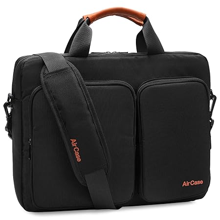 AirCase Laptop Bag Messenger Bag Sleeve for 33.02 cm (13-Inch)/ 35.56 cm (14 inch) Laptop | 2-Multi Pocket (Black)