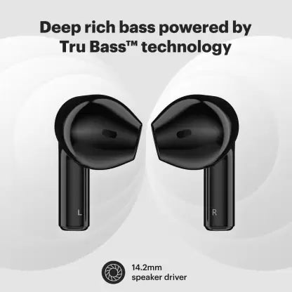 Noise Air Buds Mini with 15 Hours Playtime, Tru Bass Technology, and HyperSync Bluetooth Headset – Jet Black