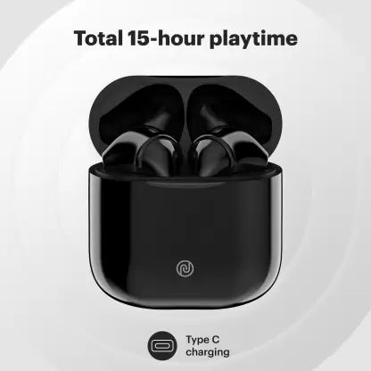 Noise Air Buds Mini with 15 Hours Playtime, Tru Bass Technology, and HyperSync Bluetooth Headset – Jet Black