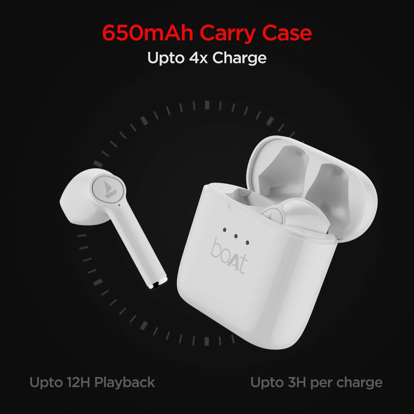 boAt Airdopes 131 Wireless Earbuds with upto 60 Hours Playback, 13 mm Drivers, 650mAh – Ivory White