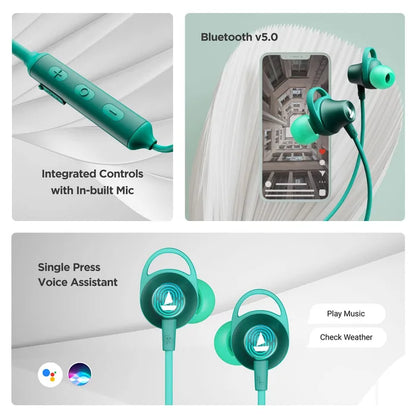 boAt Rockerz 245v2 Bluetooth Wireless in Ear Earphones with Upto 8 Hours Playback, 12mm Drivers (Teal Green)